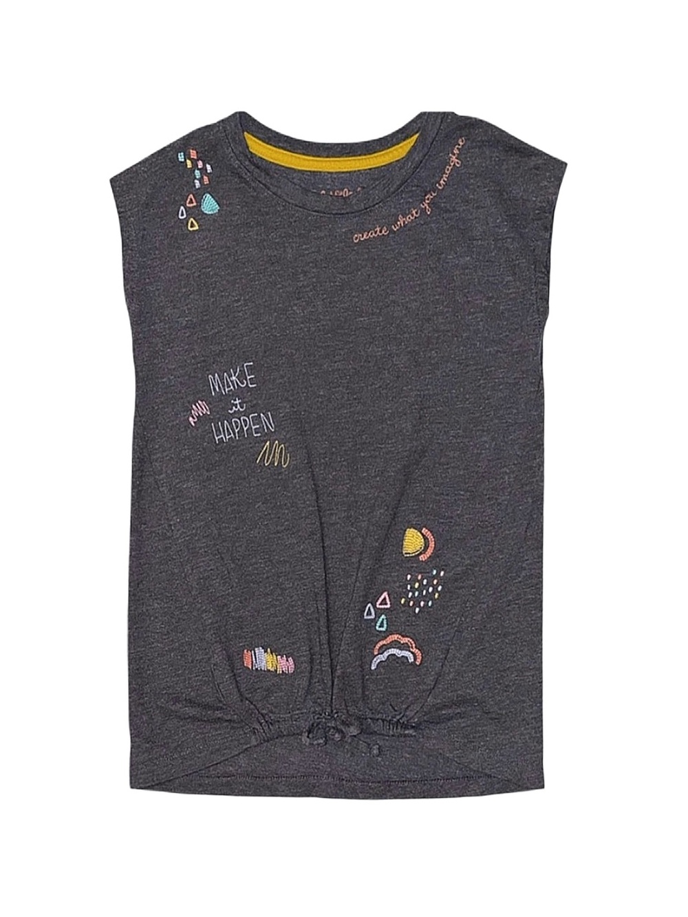 CAT & JACK Girl's Dark Grey Graphic Tank Top Medium 7/8